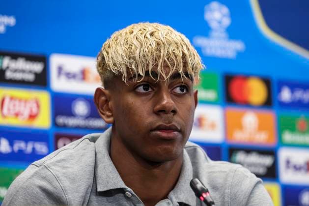 April 29, 2025, Sant Joan Despi, Barcelona, SPAIN: Lamine Yamal of FC Barcelona, Barca attends his press conference, PK, Pressekonferenz during the training day of FC Barcelona ahead the UEFA Champions League, football match against FC Internazionale Milano at Ciudad Esportiva Joan Gamper on April 29, 2025 in Sant Joan Despi, Barcelona, Spain. Sant Joan Despi SPAIN - ZUMAa181 20250429_zaa_a181_068 Copyright: xJavierxBorregox