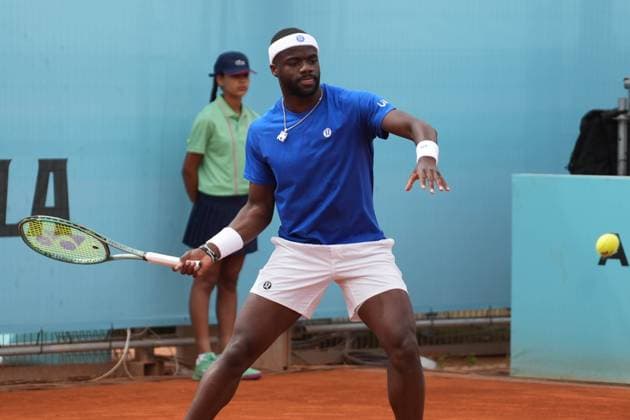 TENNIS - MUTUA MADRID OPEN 2025 Frances Tiafoe of Etats-Unis during the Mutua Madrid Open 2025, ATP, Tennis Herren Masters 1000 and WTA, Tennis Damen 1000, tennis tournament on 29 April 2025 at Caja Magica in Madrid, Spain - Photo Laurent Lairys PSNEWZ MadridSpain  Copyright: xLaurentxLairysx