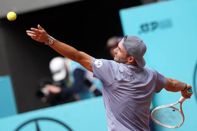 MADRID OPEN TENNIS 2025. ATP, Tennis Herren DE KHACHANOV (ARM) v PAUL (USA). Tommy Paul, USA, during Madrid Open Tennis 2025 match. April 29, 2025.(ALTERPHOTOS Acero) MadridSpain  Copyright: xAcerox