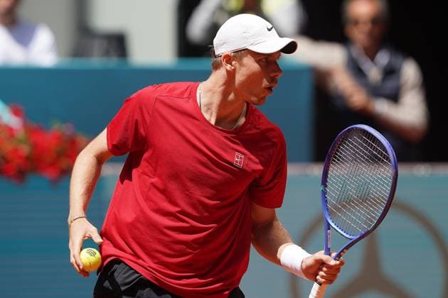 MADRID OPEN TENNIS 2025. ATP, Tennis Herren DE MINAUR (AUS) v SHAPOVALOV (CAN). Dennis Shapovalov, Canada, during Madrid Open Tennis 2025 match. April 29, 2025.(ALTERPHOTOS Acero) MadridSpain  Copyright: xAcerox