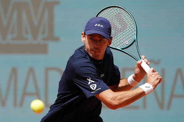 MADRID OPEN TENNIS 2025. ATP, Tennis Herren DE MINAUR (AUS) v SHAPOVALOV (CAN). Alex De Minaur, Australia, during Madrid Open Tennis 2025 match. April 29, 2025.(ALTERPHOTOS Acero) MadridSpain  Copyright: xAcerox