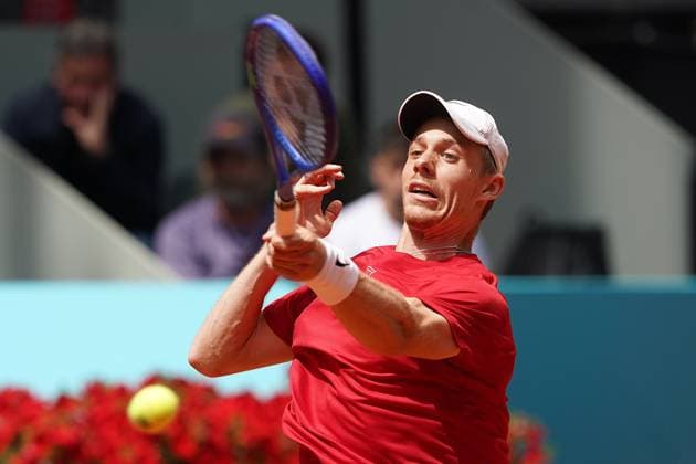 MADRID OPEN TENNIS 2025. ATP, Tennis Herren DE MINAUR (AUS) v SHAPOVALOV (CAN). Dennis Shapovalov, Canada, during Madrid Open Tennis 2025 match. April 29, 2025.(ALTERPHOTOS Acero) MadridSpain  Copyright: xAcerox