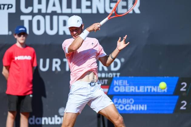 TENNIS - ATP, Tennis Herren DANUBE Upper Austria Open MAUTHAUSEN,AUSTRIA,29.APR.25 - TENNIS - ATP Challenger Tour, DANUBE Upper Austria Open. Image shows Neil Oberleitner (AUT).  GEPAxpictures xChristianxMoser