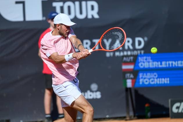 TENNIS - ATP, Tennis Herren DANUBE Upper Austria Open MAUTHAUSEN,AUSTRIA,29.APR.25 - TENNIS - ATP Challenger Tour, DANUBE Upper Austria Open. Image shows Neil Oberleitner (AUT).  GEPAxpictures xChristianxMoser