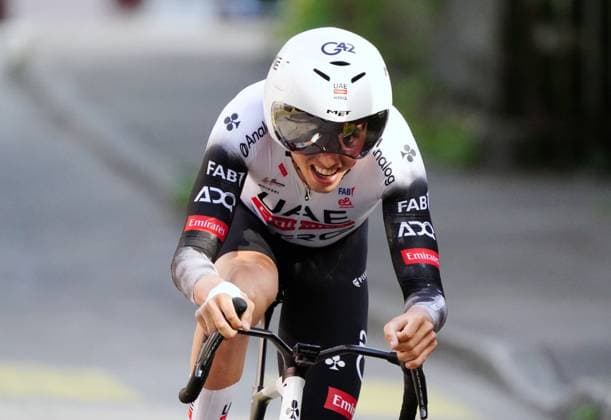 29 04 2025 Switzerland Tour de Romandie Prologue Saint Imier Saint Imier Picture Jan Christen SUI Team UAE Emirates Action Single picture