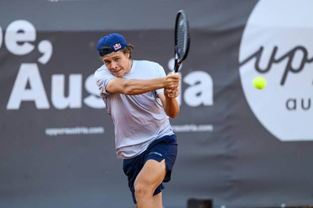 TENNIS - ATP, Tennis Herren DANUBE Upper Austria Open MAUTHAUSEN,AUSTRIA,29.APR.25 - TENNIS - ATP Challenger Tour, DANUBE Upper Austria Open. Image shows Joel Schwaerzler (AUT).  GEPAxpictures xChristianxMoser