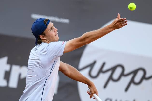 TENNIS - ATP, Tennis Herren DANUBE Upper Austria Open MAUTHAUSEN,AUSTRIA,29.APR.25 - TENNIS - ATP Challenger Tour, DANUBE Upper Austria Open. Image shows Joel Schwaerzler (AUT).  GEPAxpictures xChristianxMoser