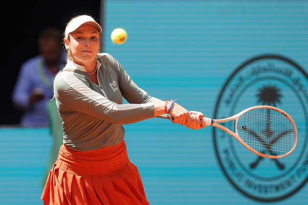 MADRID OPEN TENNIS 2025. WTA, Tennis Damen KEYS (USA) v VEKIC (CRO). Donna Vekic, Croatia, during Madrid Open Tennis 2025 match. April 29, 2025.(ALTERPHOTOS Acero) MadridSpain  Copyright: xAcerox
