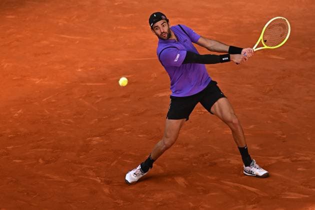 Mutua Madrid Open - Men s Third Round Matteo Berrettini (ITA) during his third round match at the Mutua Madrid Open in Madrid , Spain, on April, 29, 2025. Photo by Corinne Dubreuil ABACAPRESS.COM Madrid Spain  Copyright: xDubreuilxCorinne ABACAx