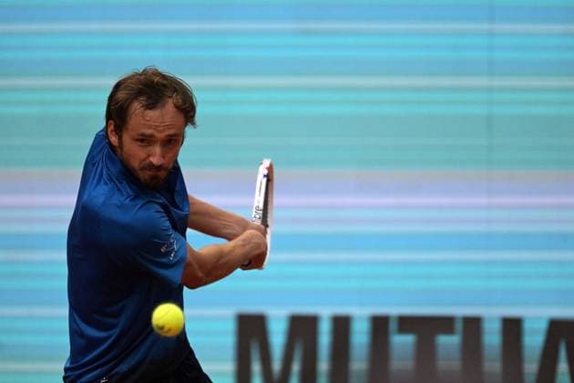 April 29, 2025, Madrid, Madrid, Spain: DANIIL MEDVEDEV of Russia during his match against BRANDON NAKASHIMA of the United States during the Men s Singles Round of 16 match on Day Eight of the Mutua Madrid Open at La Caja Magica. Madrid Spain - ZUMAd308 20250429_zsp_d308_050 Copyright: xJuanxCarlosxLucasx
