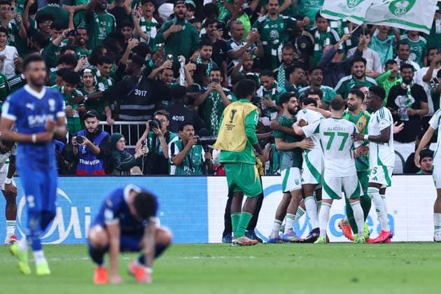 Al-Hilal FC vs Al-Ahli FC - AFC Champions League Elite Semi Finals JEDDAH, SAUDI ARABIA - April 29: Firas Al-Buraikan of Team AL-Ahli celebrates scoring their third goal during the AFC Champions League Elite Semi Finals match between Al-Hilal FC and Al-Ahli FC FC at King Abdullah Sports City Stadium on April 29, 2025 in Jeddah, Saudi Arabia. Jeddah Saudi Arabia Copyright: xAbdullahxAhmedx