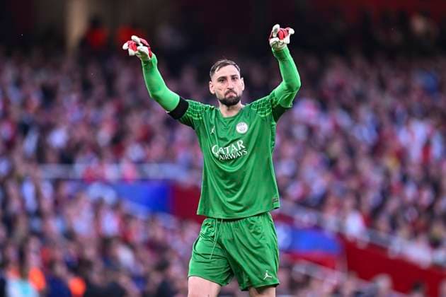 Arsenal FC v Paris Saint-Germain - UEFA Champions League 2024 25 Semi-Finals First Leg LONDON, ENGLAND - APRIL 29: Goalkeeper Gianluigi Donnarumma of Paris Saint Germain celebrates during the UEFA Champions League 2024 25 Semi Final First Leg match between Arsenal FC and Paris Saint-Germain at Arsenal Stadium on April 29, 2025 in London, England. (Photo by Richard Callis Sports Press Photo) LondonUnited Kingdom  Copyright: xRichardxCallisx