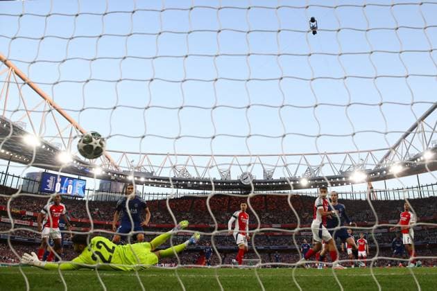 Ousmane Dembà là of PSG scores the opening goal Arsenal v Paris Saint-Germain, UEFA Champions League, Semi Final, First Leg, Football, Emirates Stadium, London, UK - 29 Apr 2025 EDITORIAL USE ONLY No use with unauthorised audio, video, data, fixture lists, club league logos or live services. Online in-match use limited to 120 images, no video emulation. No use in betting, games or single club league player publications. Copyright: xKieranxMcManus Shutterstockx 15275544cd