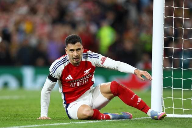 April 29, 2025, London, United Kingdom: GABRIEL MARTINELLI 11 of ARSENAL looks dejected as he nearly missed the equalizer in the UEFA 2024 25 Semi-Final first leg game between ARSENAL and PARIS SAINT GERMAIN at the Emirates Stadium in London, England London United Kingdom - ZUMAc179 20250429_zep_c179_084 Copyright: xMickaelxChavetx