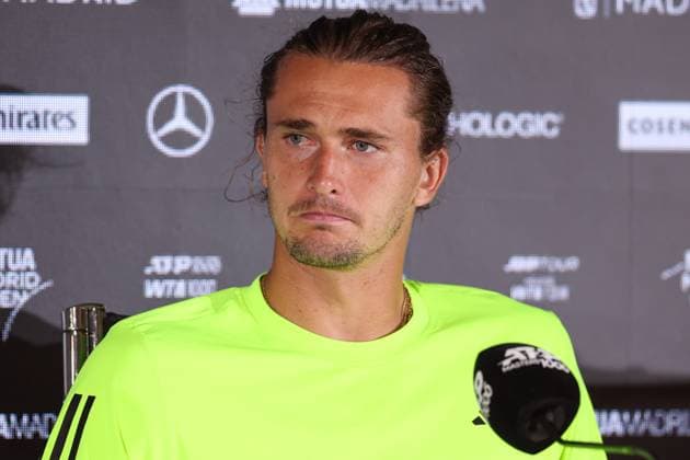 April 29, 2025, Madrid, Madrid, Spain: Alexander Zverev of Germany attends his press conference, PK, Pressekonferenz during the Mutua Madrid Open 2025, ATP, Tennis Herren Masters 1000 and WTA, Tennis Damen 1000 tennis tournament, celebrated at Caja Magica on April 29, 2025 in Madrid, Spain. Madrid Spain - ZUMAa181 20250429_zaa_a181_464 Copyright: xIrinaxR.xHipolitox