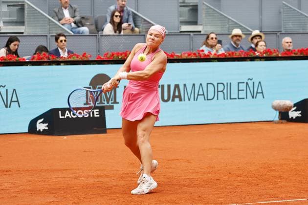 Diana Shnaider (RUS), APRIL 29, 2025 - Tennis : Diana Shnaider during singles round of 16 match against Iga Swiatek on the WTA, Tennis Damen tour 1000 tournaments Mutua Madrid Open tennis tournament at the Caja Magica in Madrid, Spain. Noxthirdxpartyxsales  (289067666)