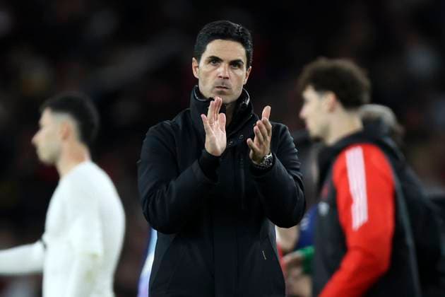 Arsenal FC v Paris Saint-Germain - UEFA Champions League 2024 25 Semi Final First Leg Mikel Arteta, Manager of Arsenal applauds the fans after the UEFA Champions League 2024 25 Semi Final First Leg match between Arsenal FC and Paris Saint-Germain at Emirates Stadium on April 29, 2025 in London, England. London Emirates Stadium England United Kingdom Copyright: xNigelxFrench Sportsphoto APLx 14126062