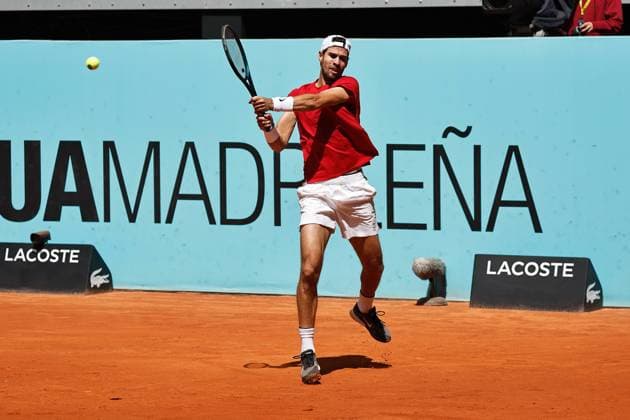 Karen Kachanov (RUS), APRIL 29, 2025 - Tennis : Karen Kachanov during singles round of 32 match against Tommy Paul on the ATP, Tennis Herren tour Masters 1000 tournaments Mutua Madrid Open tennis tournament at the Caja Magica in Madrid, Spain. Noxthirdxpartyxsales  (289067871)