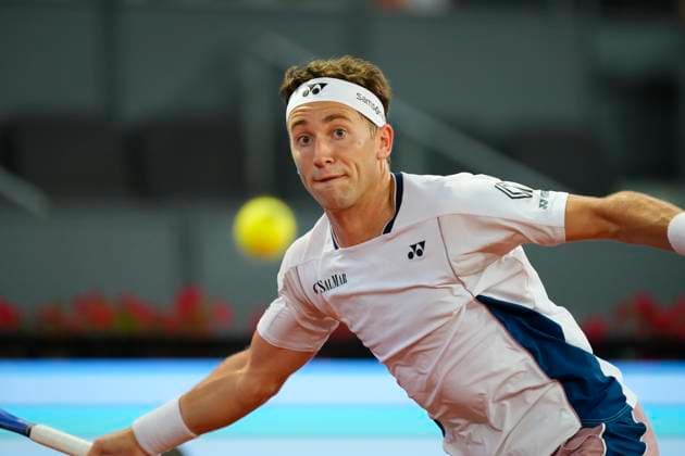 Mutua Madrid Open - Day Eight Casper Ruud during the match between Taylor Fritz of the United States and Casper Ruud of Norway of the Men s Singles Round of 16 match on Day Eight of the Mutua Madrid Open 2025, ATP, Tennis Herren Masters 1000 and WTA, Tennis Damen 1000, tournament celebrates at La Caja Magica on April 29, 2025 in Madrid, Spain. Madrid Spain  Copyright: xJosexBretonx originalFilename:bretonhernandez-mutuamad250429_npNVM.jpg