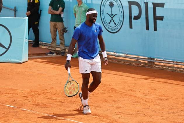 Frances Tiafoe (USA), APRIL 29, 2025 - Tennis : Frances Tiafoe during singles round of 32 match against Alexandre Muller on the ATP, Tennis Herren tour Masters 1000 tournaments Mutua Madrid Open tennis tournament at the Caja Magica in Madrid, Spain. Noxthirdxpartyxsales  (289068277)