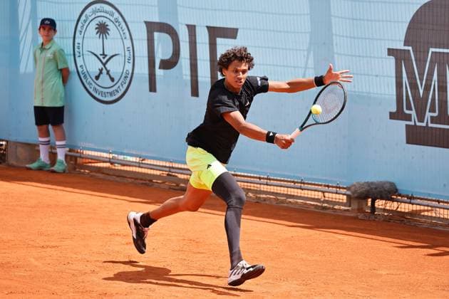 Gabriel Diallo (CAN), APRIL 29, 2025 - Tennis : Gabriel Diallo during singles round of 32 match against Cameron Norrie on the ATP, Tennis Herren tour Masters 1000 tournaments Mutua Madrid Open tennis tournament at the Caja Magica in Madrid, Spain. Noxthirdxpartyxsales  (289068636)