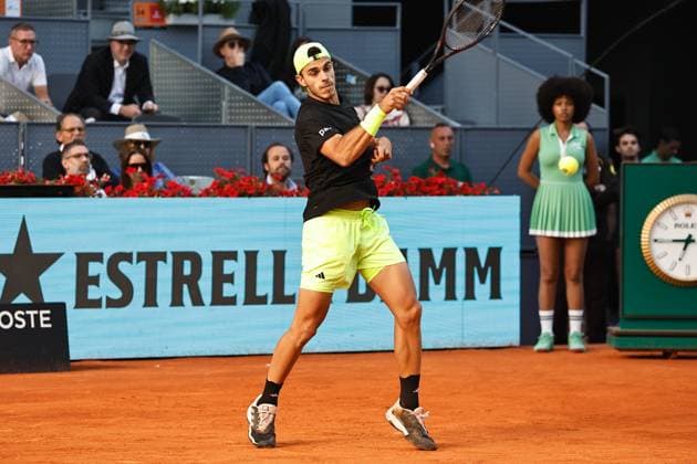 Francisco Ferundolo (ARG), APRIL 29, 2025 - Tennis : Francisco Ferundolo during singles round of 16 match against Alexander Zverev on the ATP, Tennis Herren tour Masters 1000 tournaments Mutua Madrid Open tennis tournament at the Caja Magica in Madrid, Spain. Noxthirdxpartyxsales  (289069122)