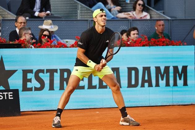 Francisco Ferundolo (ARG), APRIL 29, 2025 - Tennis : Francisco Ferundolo during singles round of 16 match against Alexander Zverev on the ATP, Tennis Herren tour Masters 1000 tournaments Mutua Madrid Open tennis tournament at the Caja Magica in Madrid, Spain. Noxthirdxpartyxsales  (289069195)