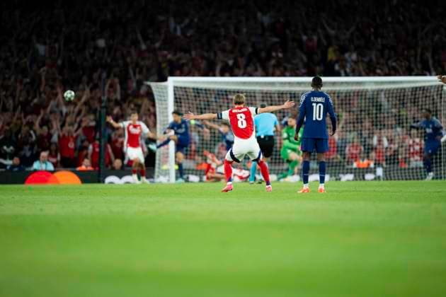 Arsenal FC v Paris Saint-Germain - UEFA Champions League Semi-final First Leg Martin odegaard during the UEFA Champions League semi-final first leg match between Arsenal and Paris Saint-Germain at Emirates Stadium in London, England, on April 29, 2025. Copyright: xTaiseixIwamotox
