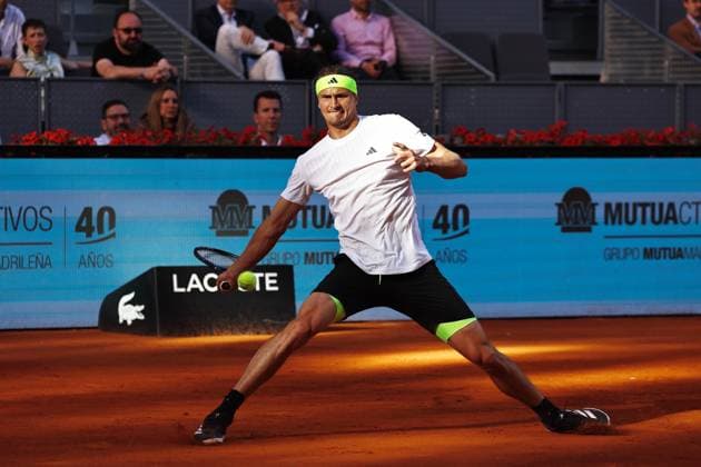 Alexander Zverev (GER), APRIL 29, 2025 - Tennis : Alezxander Zverev during singles round of 16 match against Francisco Ferundolo on the ATP, Tennis Herren tour Masters 1000 tournaments Mutua Madrid Open tennis tournament at the Caja Magica in Madrid, Spain. Noxthirdxpartyxsales  (289069640)
