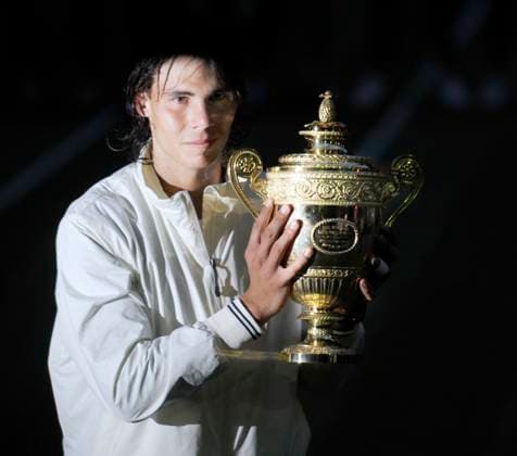 WIMBLEDON 2008 WIMBLEDON TENNIS CHAMPIONSHIPS 2008. 12th DAY 6 7 2008 MENS FINAL ROGER FEDERER V R.NADAL . NADAL AFTER WINNING PICTURE DAVID ASHDOWN Copyright: xDAVIDxASHDOWNx DMGTCHPDPICT000373903274