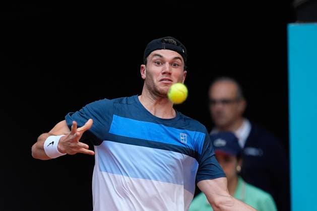 April 29, 2025, Madrid, Madrid, spain: Jack Draper of Great Britain plays against Matteo Berrittini of Italy during the Mutua Madrid Open 2025, ATP, Tennis Herren Masters 1000 and WTA, Tennis Damen 1000, tennis tournament celebrated at Caja Magica on April 29, 2025 in Madrid, Spain. Madrid spain - ZUMAa181 20250429_zaa_a181_649 Copyright: xDennisxAgyemanx