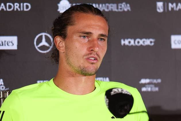 April 29, 2025, Madrid, Madrid, Spain: Alexander Zverev of Germany attends his press conference, PK, Pressekonferenz during the Mutua Madrid Open 2025, ATP, Tennis Herren Masters 1000 and WTA, Tennis Damen 1000 tennis tournament, celebrated at Caja Magica on April 29, 2025 in Madrid, Spain. Madrid Spain - ZUMAa181 20250429_zaa_a181_472 Copyright: xIrinaxR.xHipolitox