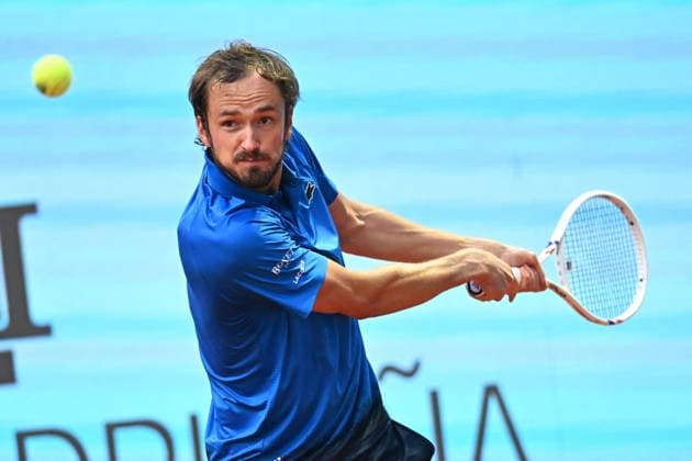 Mutua Madrid Open - 8th Final - Daniil Medvedev - Madrid Daniil Medvedev (RUS) during his third round match at the Mutua Madrid Open in Madrid , Spain, on April, 29, 2025. Photo by Corinne Dubreuil ABACAPRESS.COM Madrid Spain  Copyright: xDubreuilxCorinne ABACAx
