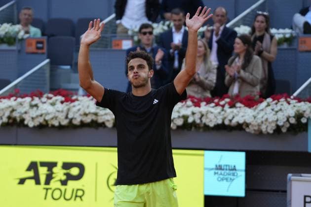 TENNIS - MUTUA MADRID OPEN 2025 Laurent Lairys MAXPPP - Francisco Cerundolo of Argentine during the Mutua Madrid Open 2025, ATP, Tennis Herren Masters 1000 and WTA, Tennis Damen 1000, tennis tournament on 29 April 2025 at Caja Magica in Madrid, Spain - Photo Laurent Lairys MAXPPP Madrid Spain  Copyright: xMAXPPPxLaurentxLairysx LLR202504304842 LLR202504304842