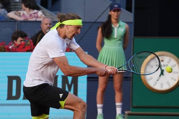 TENNIS - MUTUA MADRID OPEN 2025 Laurent Lairys MAXPPP - Alexander Zverev of Germany during the Mutua Madrid Open 2025, ATP, Tennis Herren Masters 1000 and WTA, Tennis Damen 1000, tennis tournament on 29 April 2025 at Caja Magica in Madrid, Spain - Photo Laurent Lairys MAXPPP Madrid Spain  Copyright: xMAXPPPxLaurentxLairysx LLR202504304810 LLR202504304810