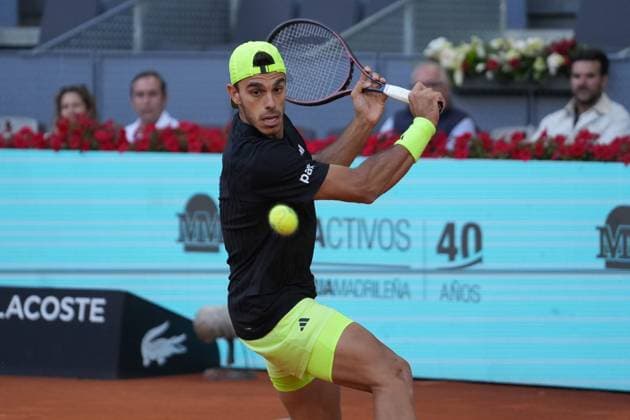 TENNIS - MUTUA MADRID OPEN 2025 Laurent Lairys MAXPPP - Francisco Cerundolo of Argentine during the Mutua Madrid Open 2025, ATP, Tennis Herren Masters 1000 and WTA, Tennis Damen 1000, tennis tournament on 29 April 2025 at Caja Magica in Madrid, Spain - Photo Laurent Lairys MAXPPP Madrid Spain  Copyright: xMAXPPPxLaurentxLairysx LLR202504304822 LLR202504304822