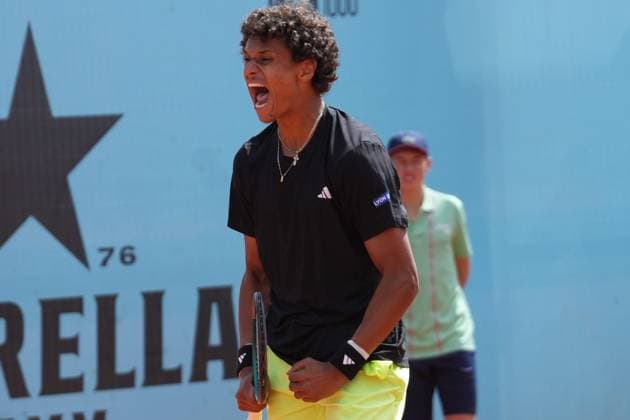 TENNIS - MUTUA MADRID OPEN 2025 Laurent Lairys MAXPPP - Gabriel Diallo of Canada during the Mutua Madrid Open 2025, ATP, Tennis Herren Masters 1000 and WTA, Tennis Damen 1000, tennis tournament on 29 April 2025 at Caja Magica in Madrid, Spain - Photo Laurent Lairys MAXPPP Madrid Spain  Copyright: xMAXPPPxLaurentxLairysx LLR202504304891 LLR202504304891