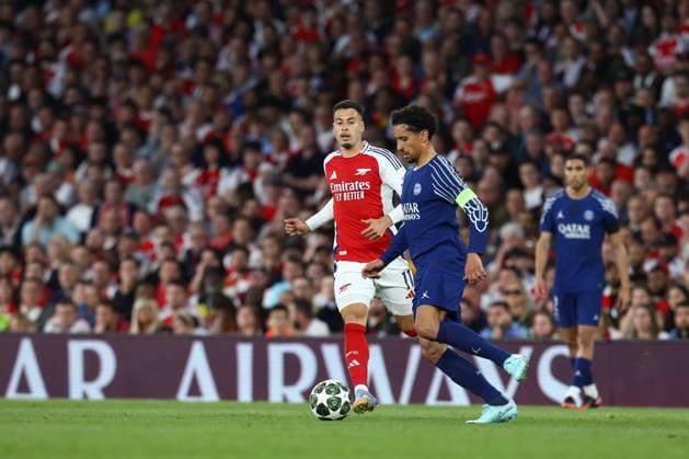 April 29, 2025, London, United Kingdom: MARQUINHOS of PSG in the UEFA 2024 25 Semi-Final first leg game between ARSENAL and PARIS SAINT GERMAIN at the Emirates Stadium in London, England London United Kingdom - ZUMAc179 20250429_zep_c179_205 Copyright: xMickaelxChavetx