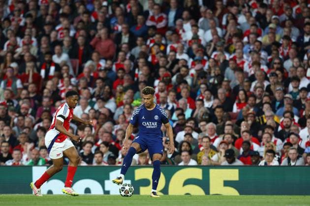 April 29, 2025, London, United Kingdom: DESIRE DOUE of PSG in the UEFA 2024 25 Semi-Final first leg game between ARSENAL and PARIS SAINT GERMAIN at the Emirates Stadium in London, England London United Kingdom - ZUMAc179 20250429_zep_c179_240 Copyright: xMickaelxChavetx