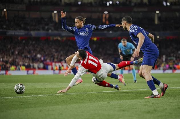 Arsenal v Paris Saint-Germain 29.04.2025. Champions League 2024 25 Semi-Final 1st leg Arsenal v Paris Saint-Germain, Emirates Stadium.  Copyright: xMarcxAsplandx NINTCHDBPICT000990884254