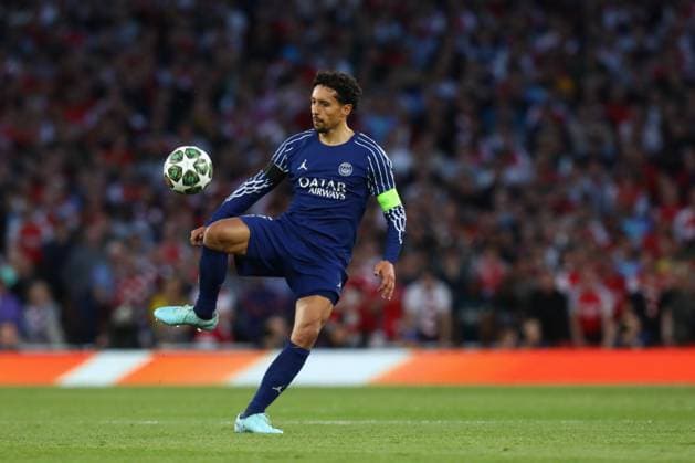 April 29, 2025, London, United Kingdom: MARQUINHOS of PSG in the UEFA 2024 25 Semi-Final first leg game between ARSENAL and PARIS SAINT GERMAIN at the Emirates Stadium in London, England London United Kingdom - ZUMAc179 20250429_zep_c179_249 Copyright: xMickaelxChavetx