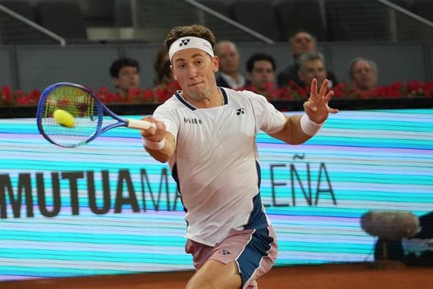 TENNIS - MUTUA MADRID OPEN 2025 Casper Ruud of Norway during the Mutua Madrid Open 2025, ATP, Tennis Herren Masters 1000 and WTA, Tennis Damen 1000, tennis tournament on 29 April 2025 at Caja Magica in Madrid, Spain - Photo Laurent Lairys PSNEWZ MadridSpain  Copyright: xLaurentxLairysx