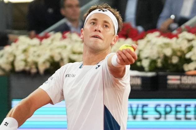 TENNIS - MUTUA MADRID OPEN 2025 Casper Ruud of Norway during the Mutua Madrid Open 2025, ATP, Tennis Herren Masters 1000 and WTA, Tennis Damen 1000, tennis tournament on 29 April 2025 at Caja Magica in Madrid, Spain - Photo Laurent Lairys PSNEWZ MadridSpain  Copyright: xLaurentxLairysx