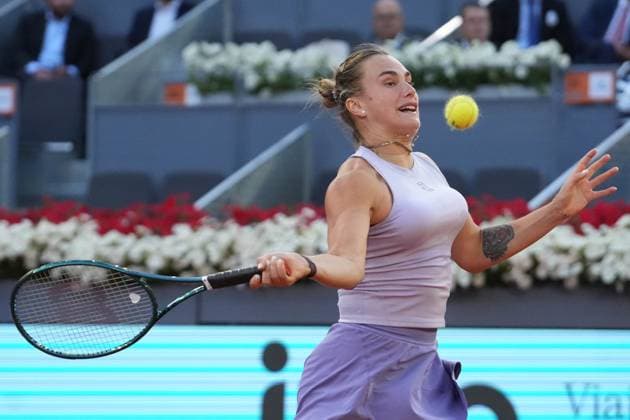 TENNIS - MUTUA MADRID OPEN 2025 Aryna Sabalenka of BiÃ lorussie during the Mutua Madrid Open 2025, ATP, Tennis Herren Masters 1000 and WTA, Tennis Damen 1000, tennis tournament on 29 April 2025 at Caja Magica in Madrid, Spain - Photo Laurent Lairys PSNEWZ MadridSpain  Copyright: xLaurentxLairysx