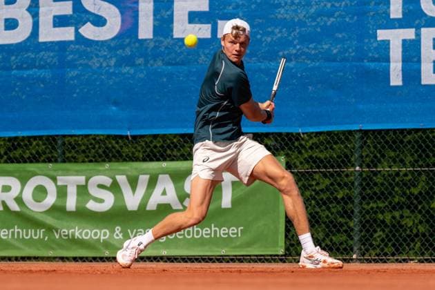 2025-04-29 ITF tournament Oegstgeest OEGSTGEEST, NETHERLANDS - APRIL 29: Abel Forger of The Netherlands during the ITF tournament on April 29, 2025 in Oegstgeest, Netherlands Oegstgeest Oegstgeester Lawn Tennis Club Netherlands Content not available for redistribution in The Netherlands directly or indirectly through any third parties. Copyright: xMarleenxFouchierx