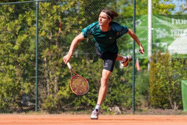 2025-04-29 ITF tournament Oegstgeest OEGSTGEEST, NETHERLANDS - APRIL 29: Brian Bozemoj of The Netherlands during the ITF tournament on April 29, 2025 in Oegstgeest, Netherlands Oegstgeest Oegstgeester Lawn Tennis Club Netherlands Content not available for redistribution in The Netherlands directly or indirectly through any third parties. Copyright: xMarleenxFouchierx
