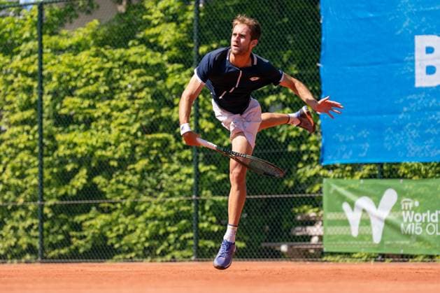 2025-04-29 ITF tournament Oegstgeest OEGSTGEEST, NETHERLANDS - APRIL 29: Luca Castagnola of Italy during the ITF tournament on April 29, 2025 in Oegstgeest, Netherlands Oegstgeest Netherlands Content not available for redistribution in The Netherlands directly or indirectly through any third parties. Copyright: xMarleenxFouchierx