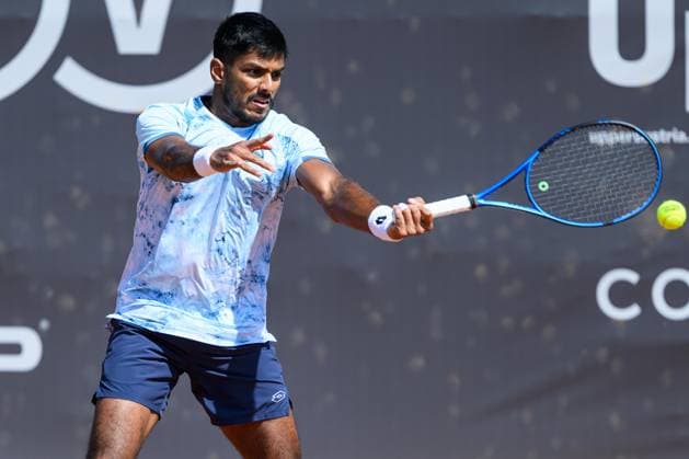 TENNIS - ATP, Tennis Herren DANUBE Upper Austria Open MAUTHAUSEN,AUSTRIA,30.APR.25 - TENNIS - ATP Challenger Tour, DANUBE Upper Austria Open. Image shows Anirudh Chandrasekar (IND).  GEPAxpictures xChristianxMoser