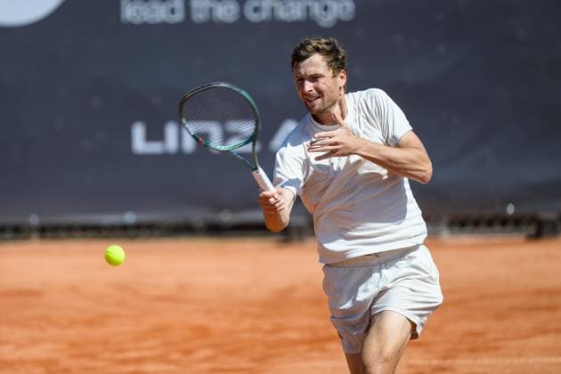 TENNIS - ATP, Tennis Herren DANUBE Upper Austria Open MAUTHAUSEN,AUSTRIA,30.APR.25 - TENNIS - ATP Challenger Tour, DANUBE Upper Austria Open. Image shows Ivan Liutarevich.  GEPAxpictures xChristianxMoser