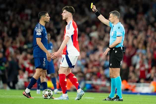 Arsenal FC v Paris Saint-Germain - UEFA Champions League Semi-final First Leg Achraf Hakimi during the UEFA Champions League semi-final first leg match between Arsenal and Paris Saint-Germain at Emirates Stadium in London, England, on April 29, 2025. Copyright: xTaiseixIwamotox